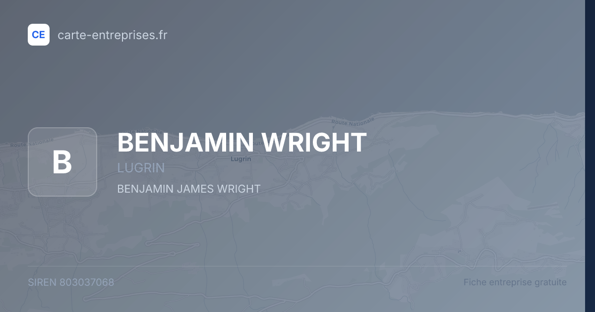 BENJAMIN WRIGHT — 803037068 — fiche entreprise