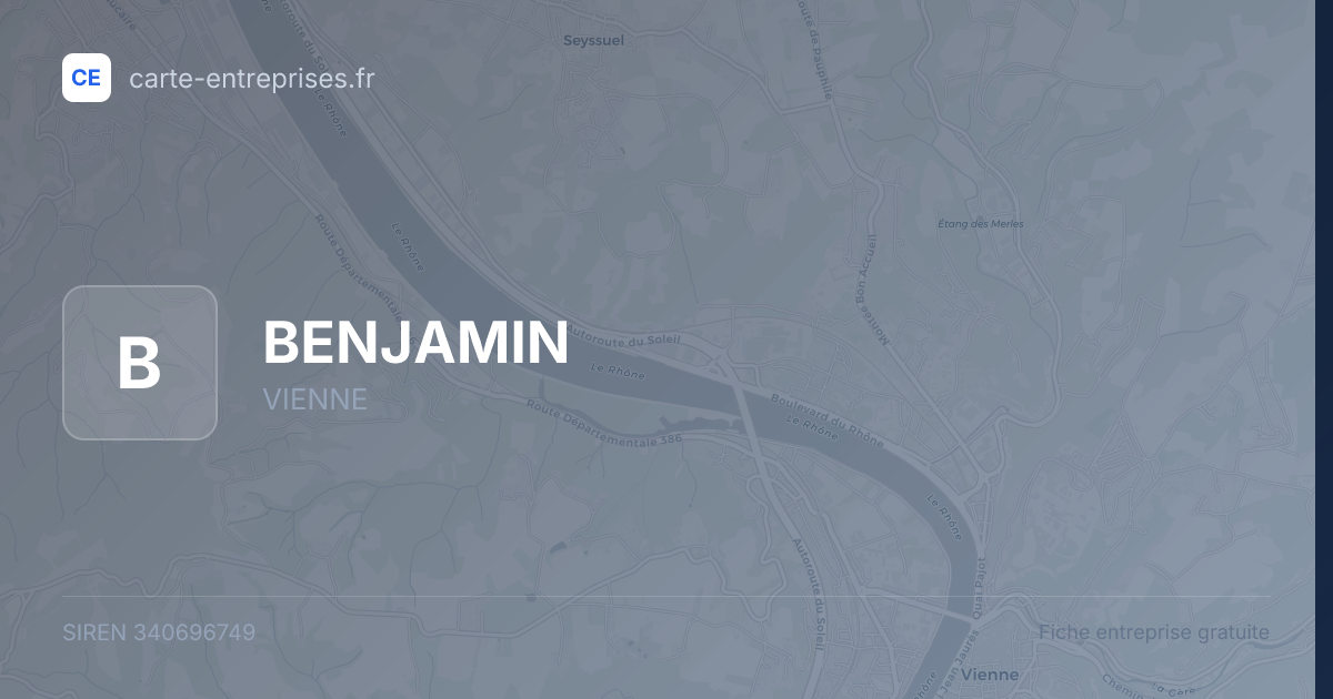 BENJAMIN — 340696749 — fiche entreprise