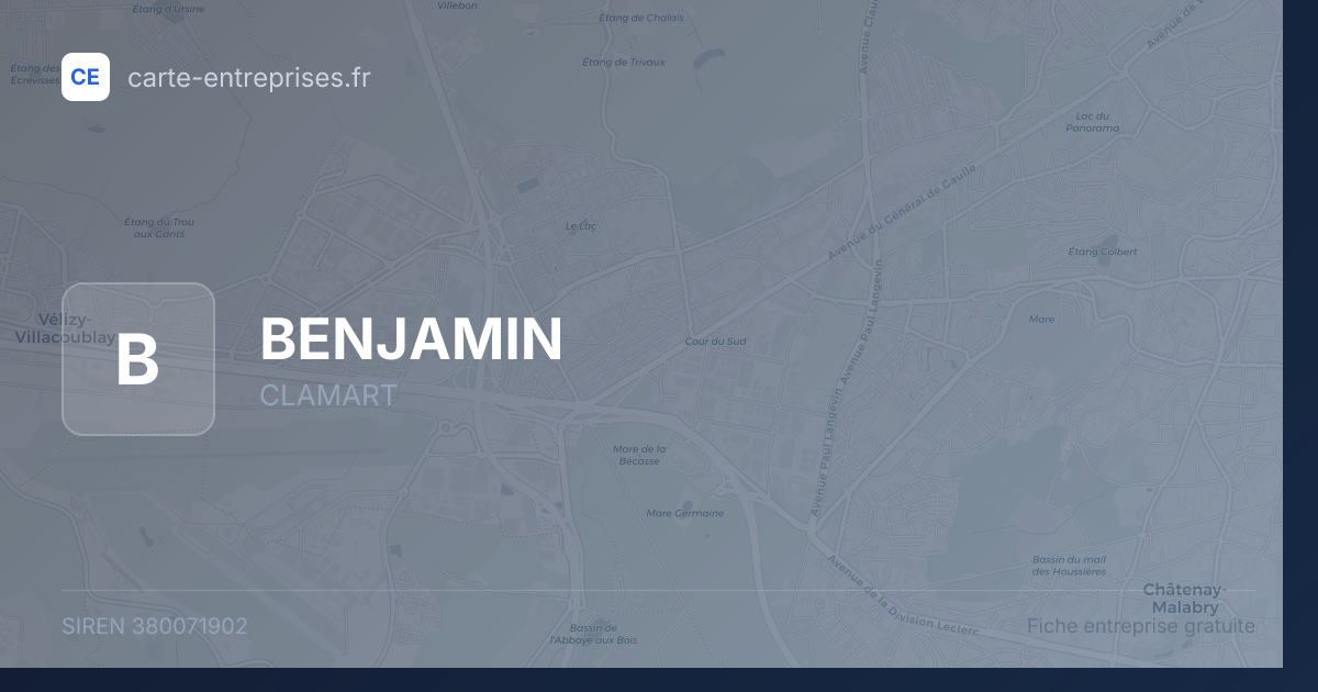 BENJAMIN — 380071902 — fiche entreprise