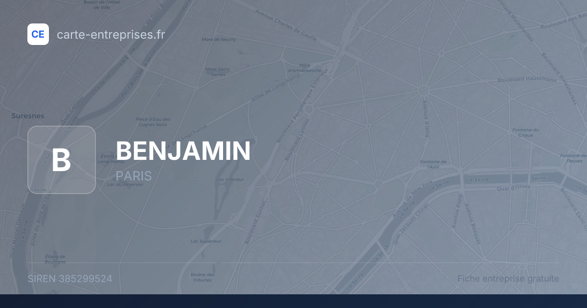 BENJAMIN — 385299524 — fiche entreprise