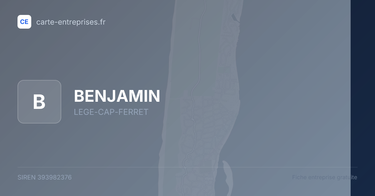 BENJAMIN — 393982376 — fiche entreprise