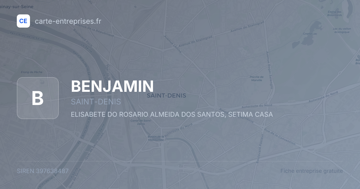 BENJAMIN — 397638487 — fiche entreprise