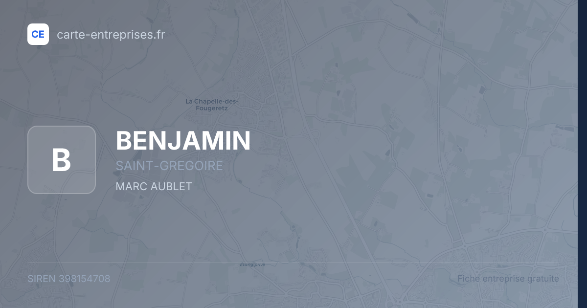 BENJAMIN — 398154708 — fiche entreprise