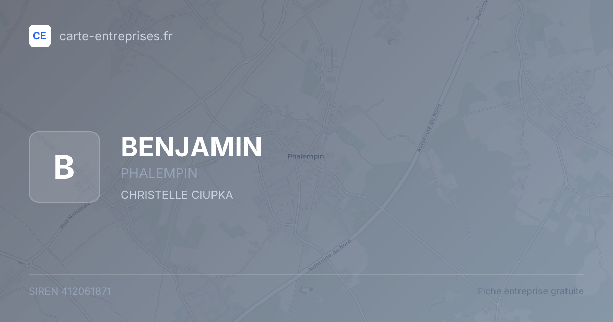 BENJAMIN — 412061871 — fiche entreprise