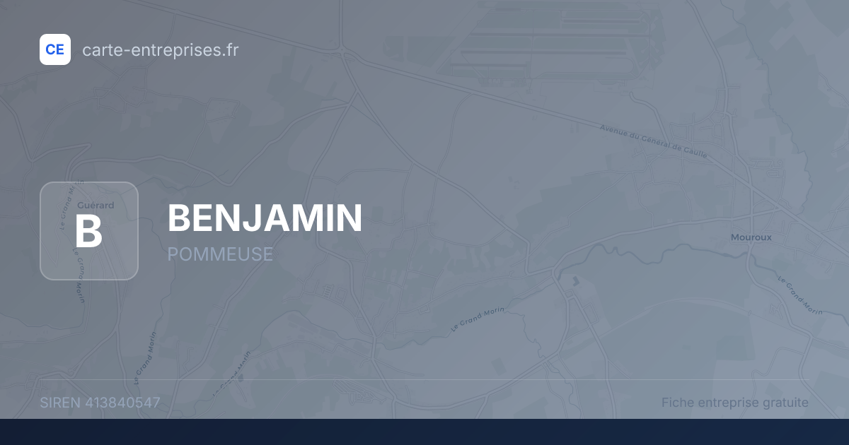 BENJAMIN — 413840547 — fiche entreprise
