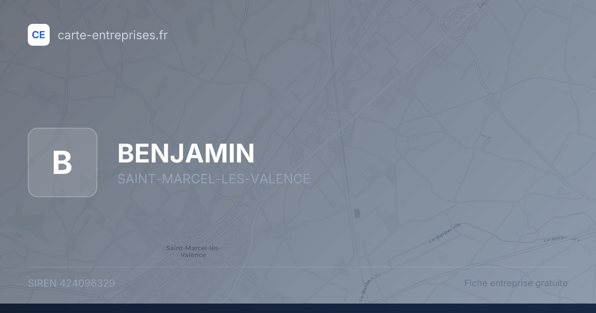BENJAMIN — 424096329 — fiche entreprise