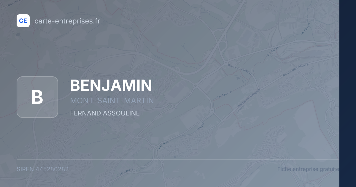 BENJAMIN — 445280282 — fiche entreprise