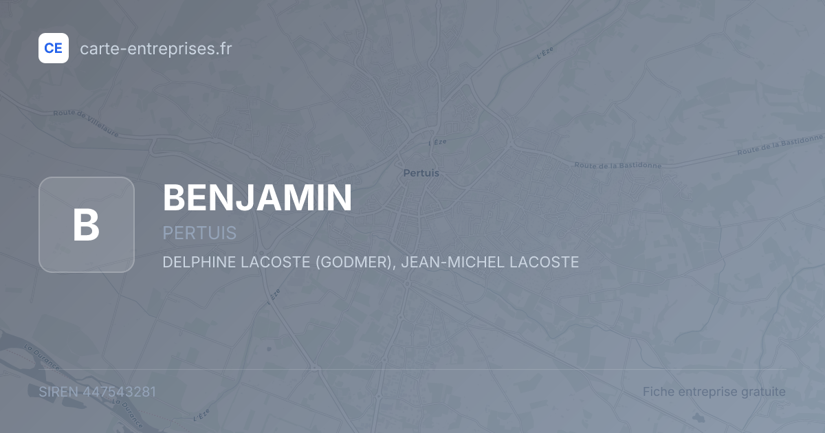 BENJAMIN — 447543281 — fiche entreprise