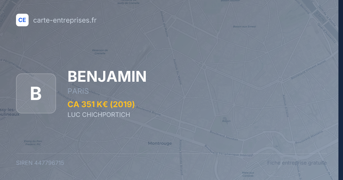 BENJAMIN — 447796715 — fiche entreprise