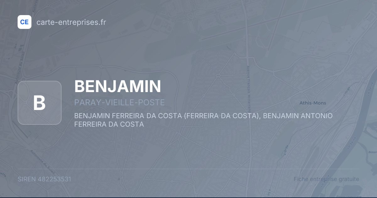BENJAMIN — 482253531 — fiche entreprise