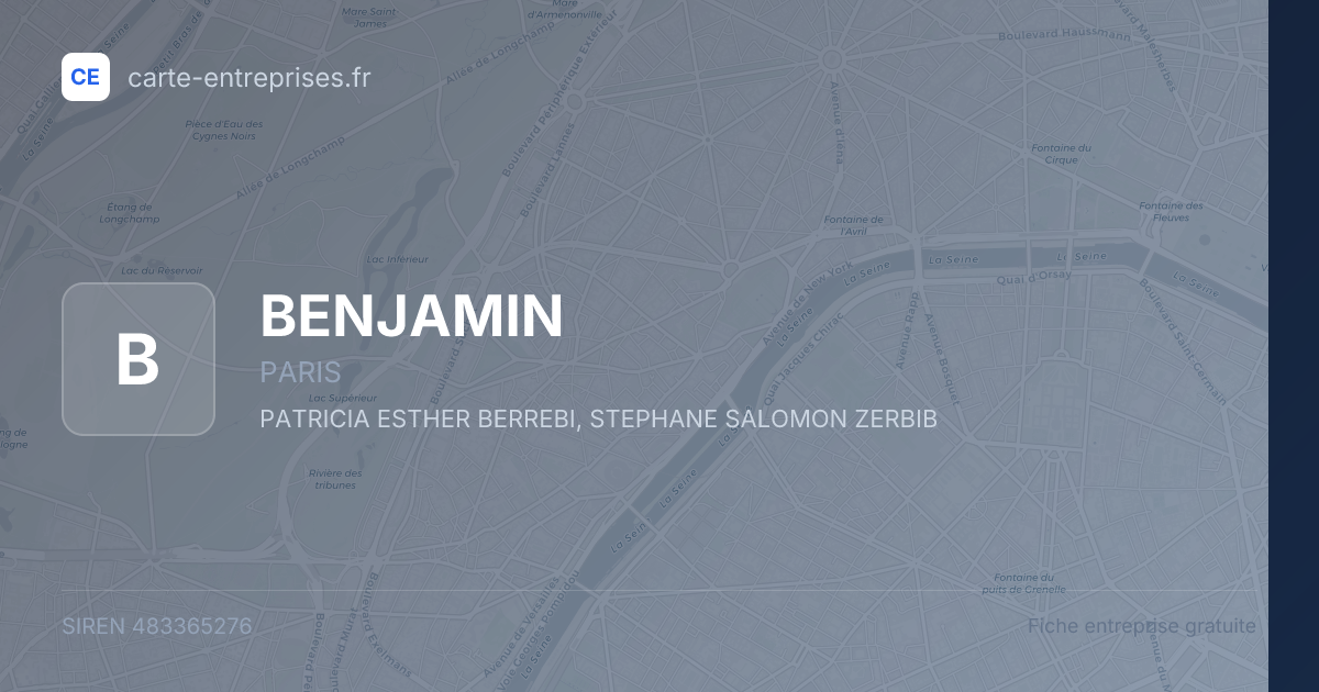 BENJAMIN — 483365276 — fiche entreprise