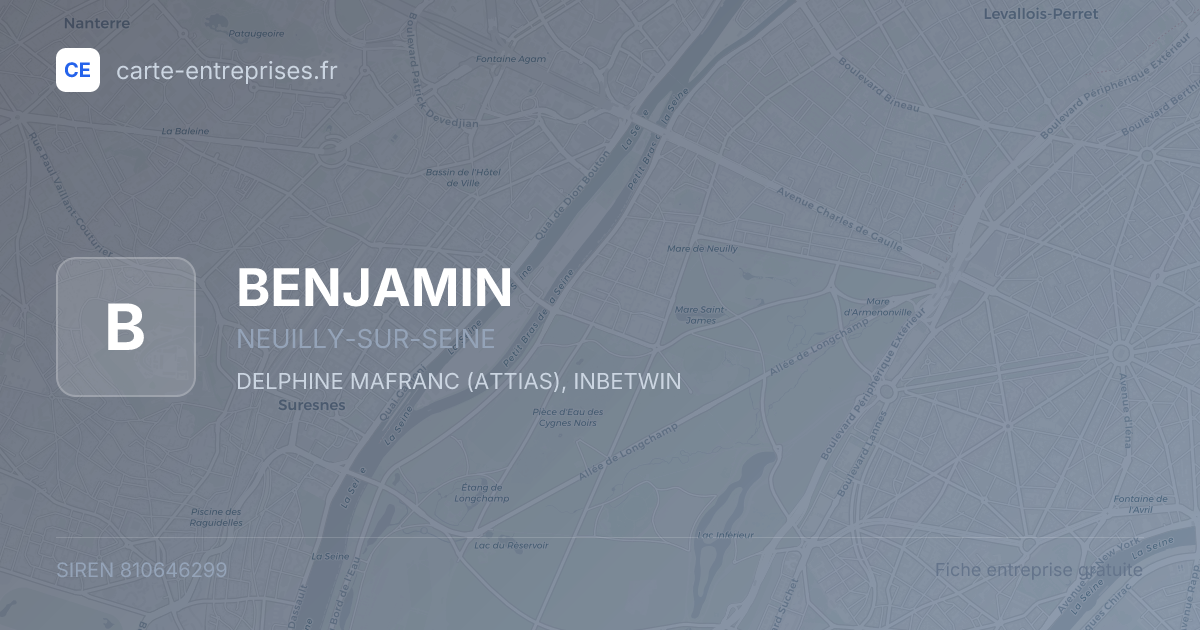 BENJAMIN — 810646299 — fiche entreprise