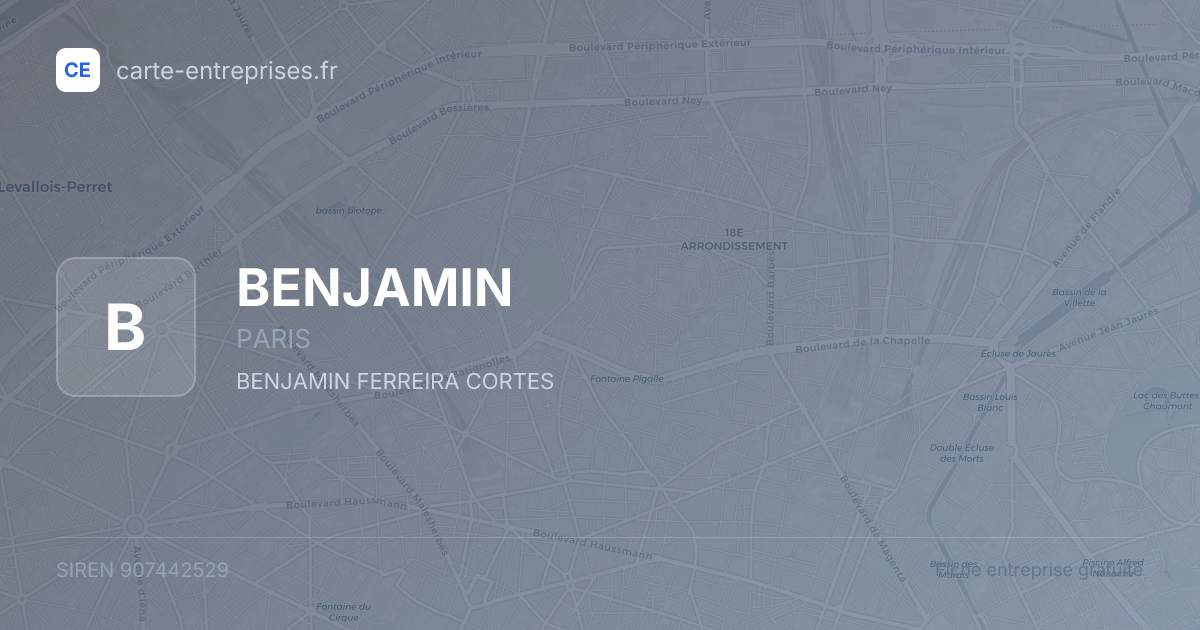 BENJAMIN — 907442529 — fiche entreprise