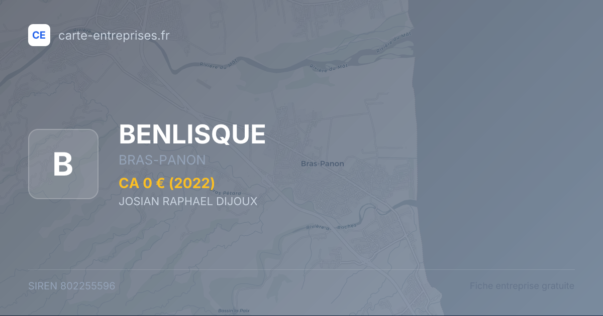 BENLISQUE — 802255596 — fiche entreprise