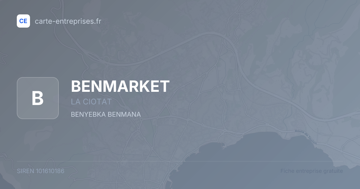 BENMARKET — 101610186 — fiche entreprise