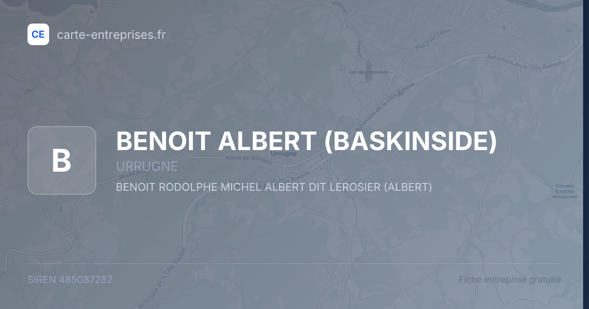 BENOIT ALBERT (BASKINSIDE) — 485087282 — fiche entreprise