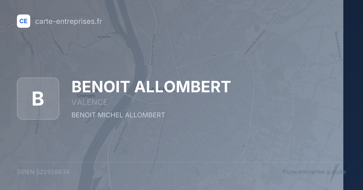 BENOIT ALLOMBERT — 522958834 — fiche entreprise