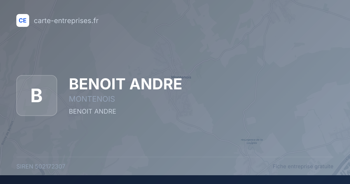 BENOIT ANDRE — 502172307 — fiche entreprise