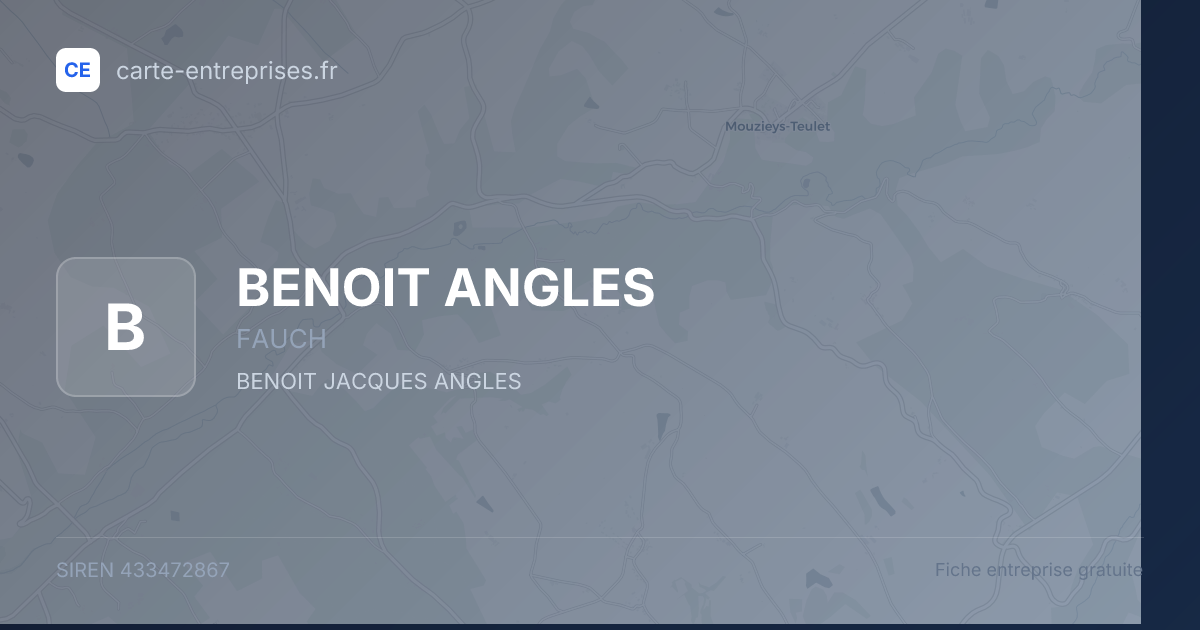 BENOIT ANGLES — 433472867 — fiche entreprise