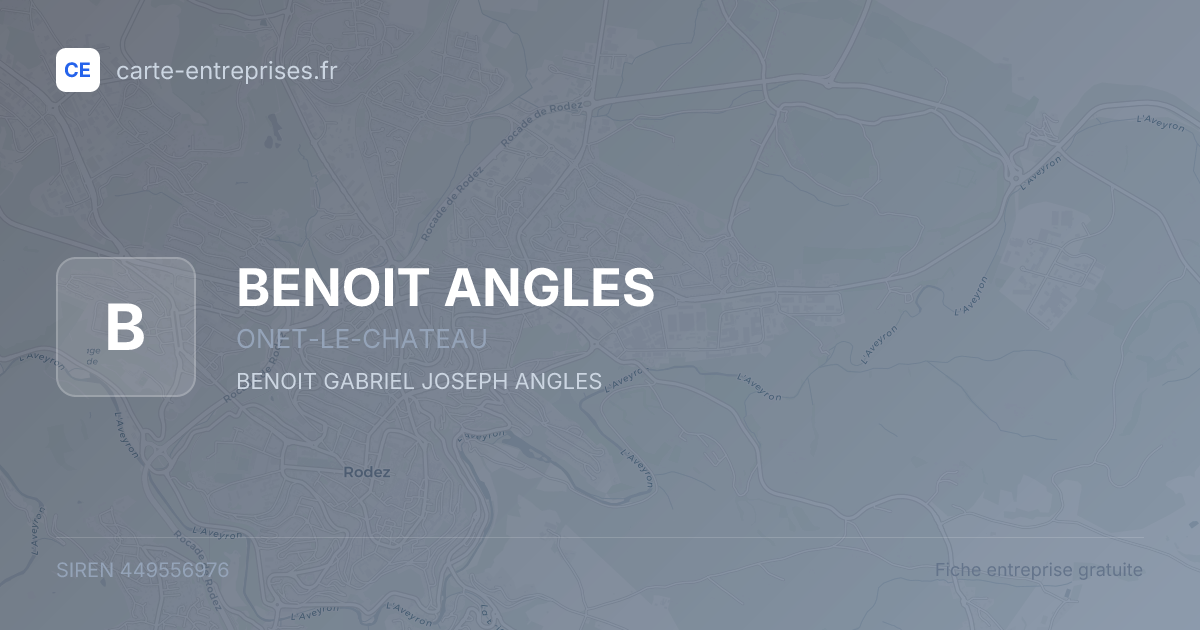 BENOIT ANGLES — 449556976 — fiche entreprise