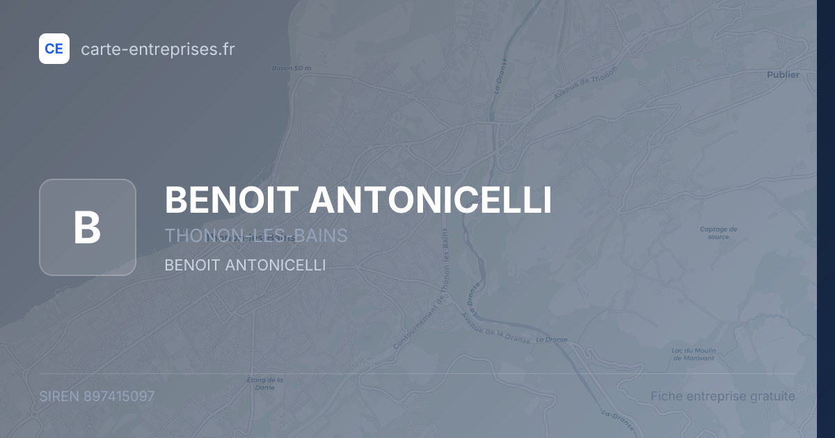 BENOIT ANTONICELLI — 897415097 — fiche entreprise