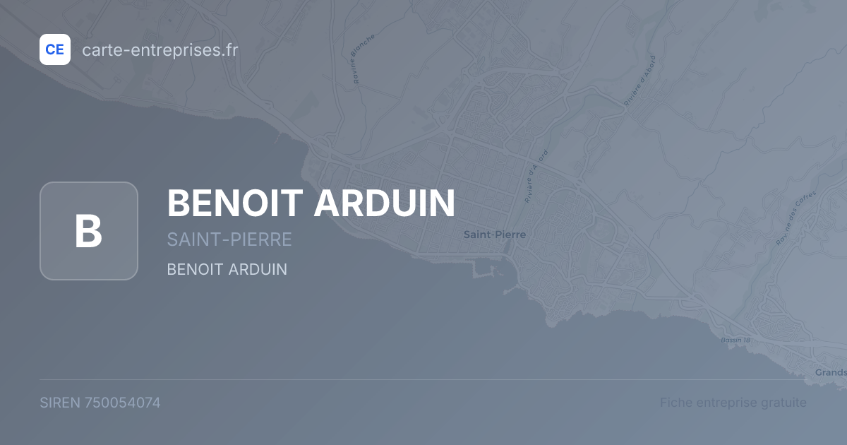 BENOIT ARDUIN — 750054074 — fiche entreprise