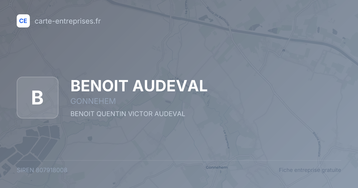 BENOIT AUDEVAL — 807918008 — fiche entreprise
