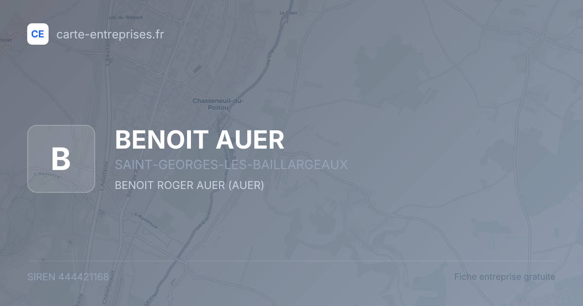 BENOIT AUER — 444421168 — fiche entreprise