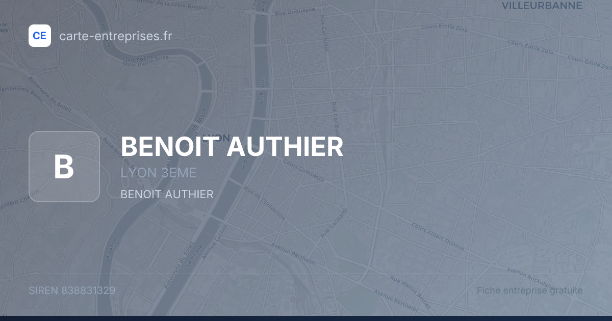 BENOIT AUTHIER — 838831329 — fiche entreprise