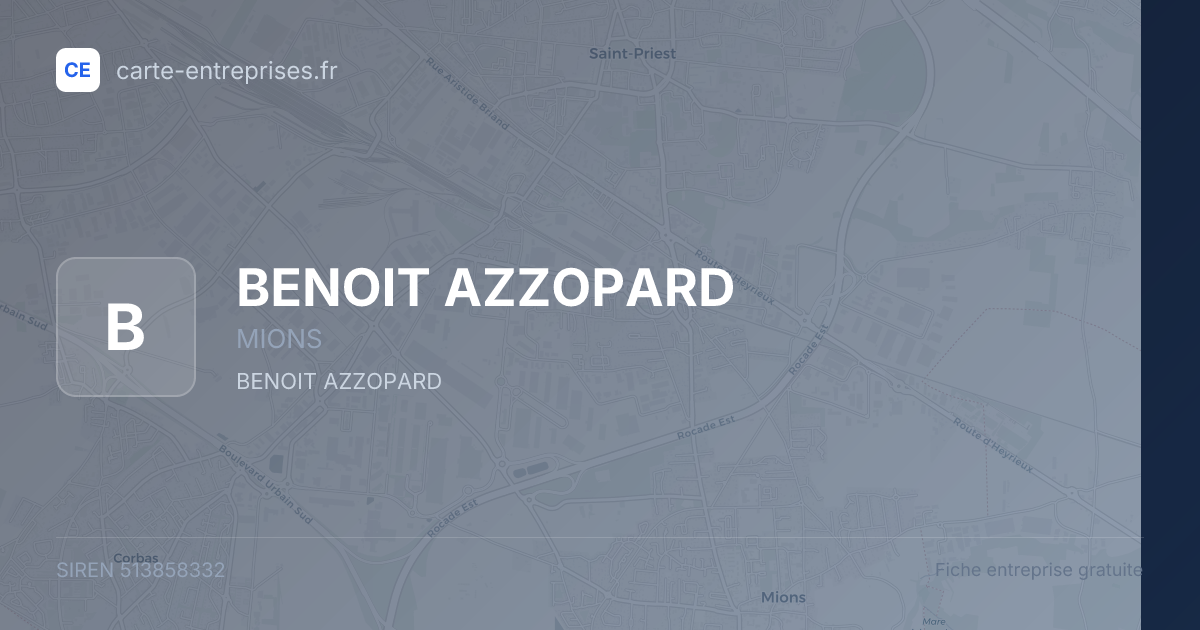 BENOIT AZZOPARD — 513858332 — fiche entreprise