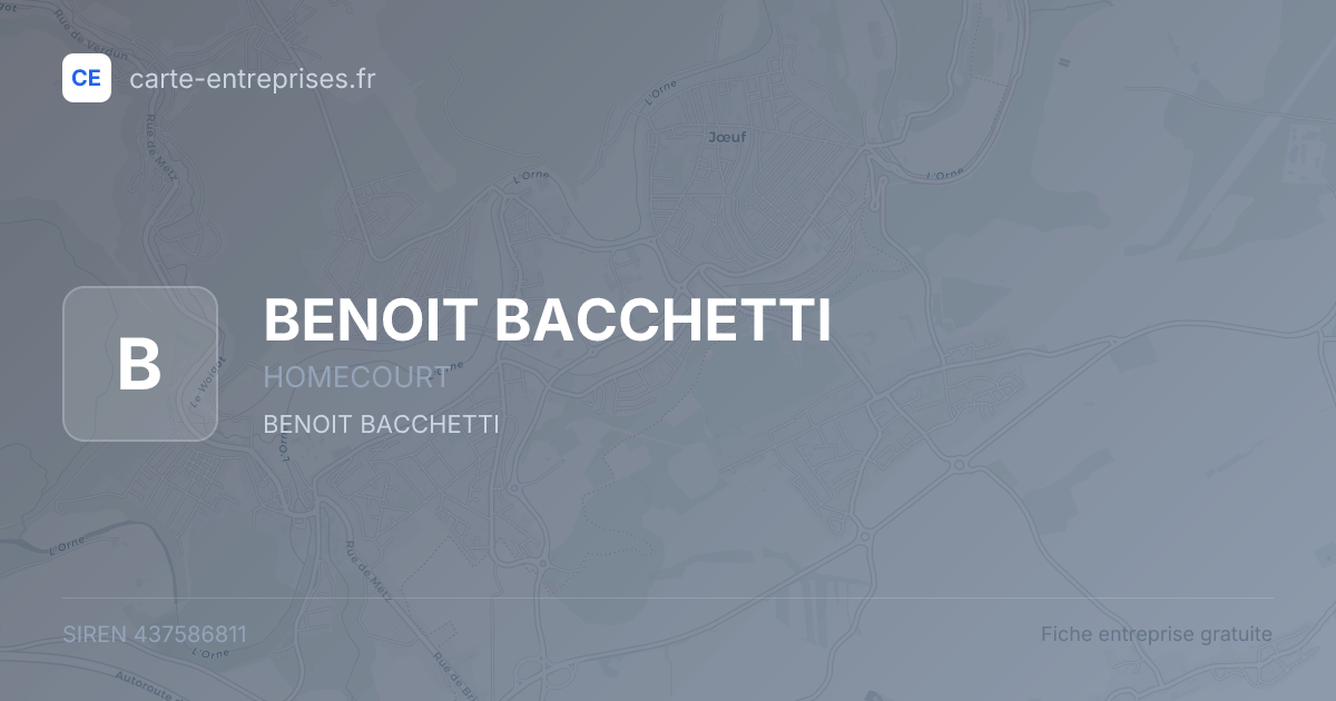 BENOIT BACCHETTI — 437586811 — fiche entreprise