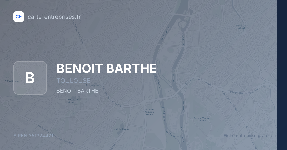 BENOIT BARTHE — 351324421 — fiche entreprise
