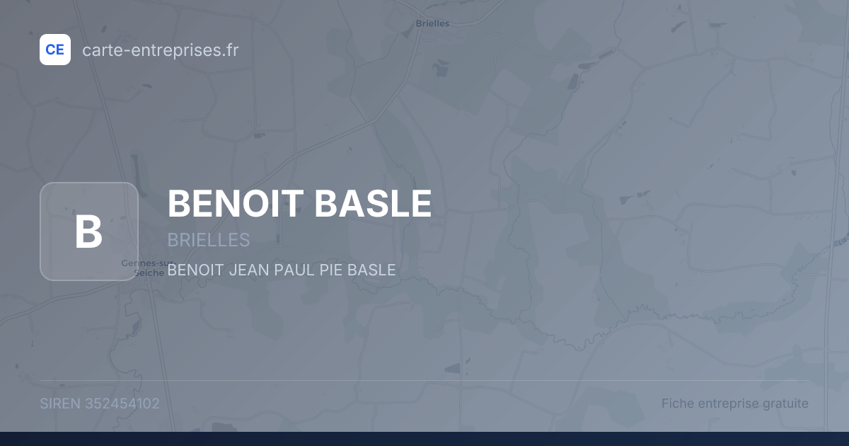 BENOIT BASLE — 352454102 — fiche entreprise