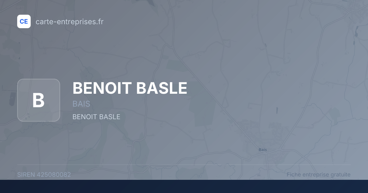 BENOIT BASLE — 425080082 — fiche entreprise