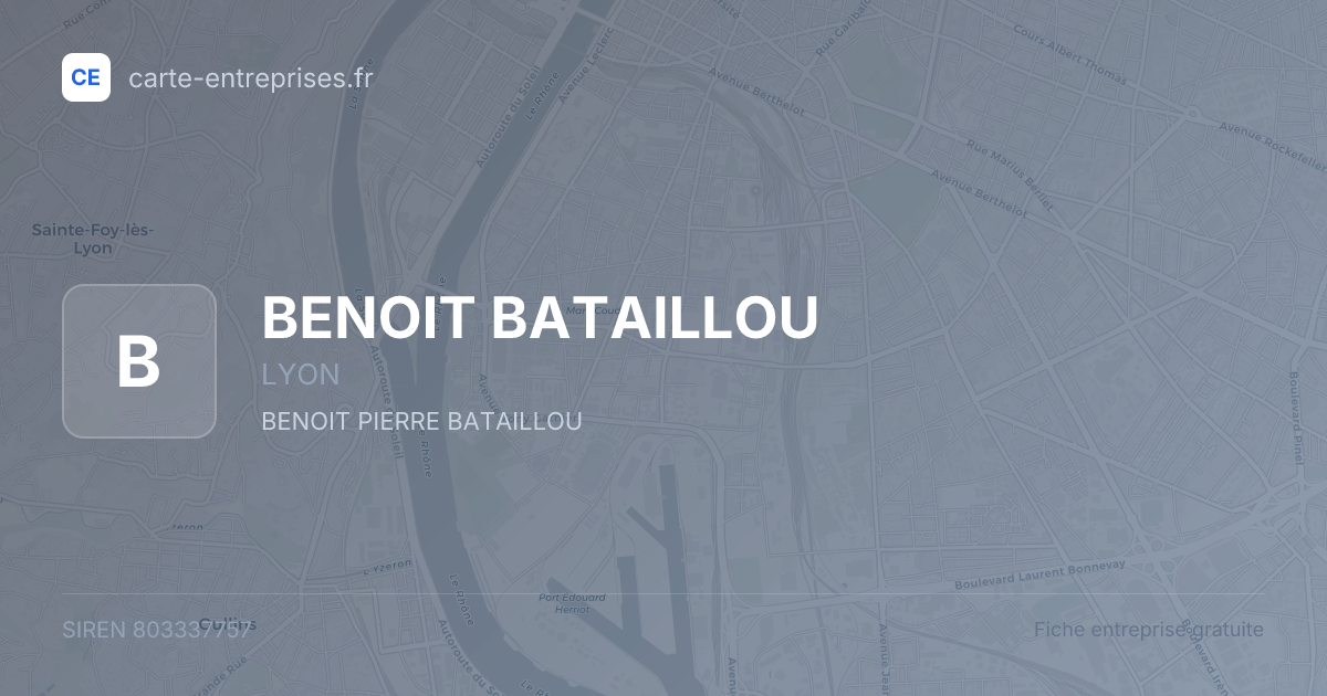 BENOIT BATAILLOU — 803337757 — fiche entreprise