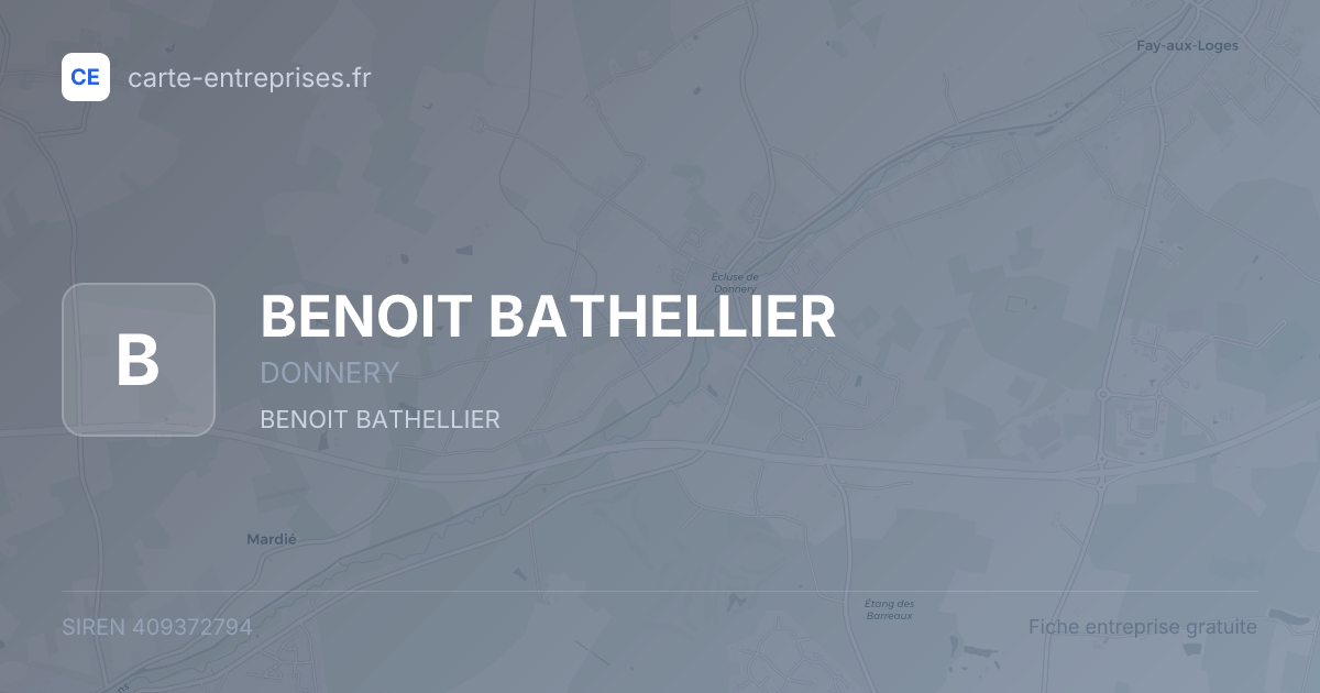 BENOIT BATHELLIER — 409372794 — fiche entreprise