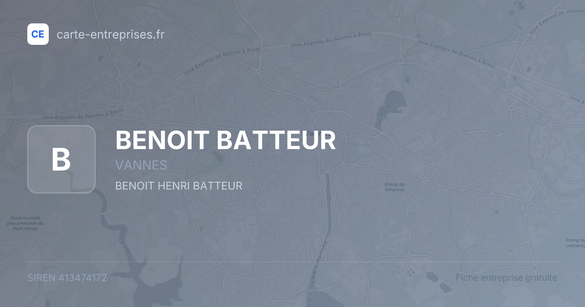 BENOIT BATTEUR — 413474172 — fiche entreprise
