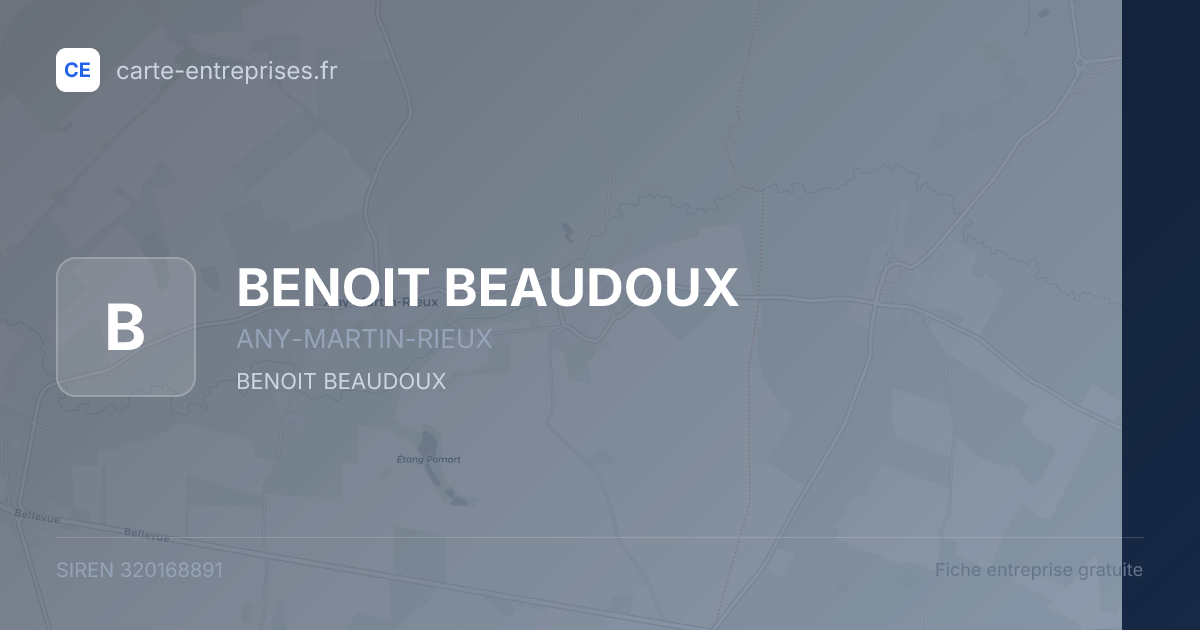 BENOIT BEAUDOUX — 320168891 — fiche entreprise
