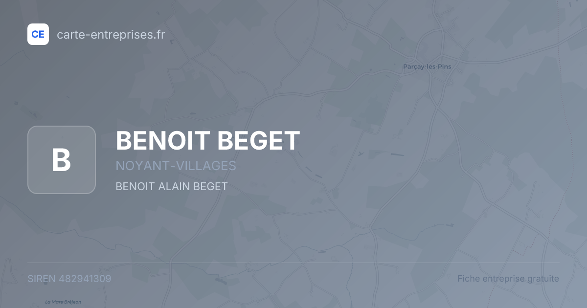 BENOIT BEGET — 482941309 — fiche entreprise