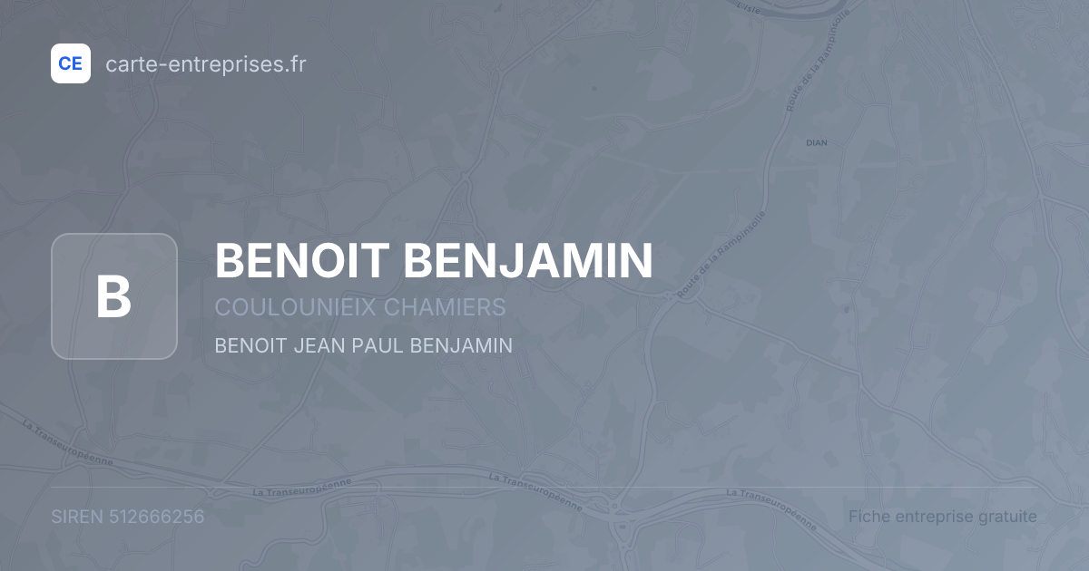 BENOIT BENJAMIN — 512666256 — fiche entreprise