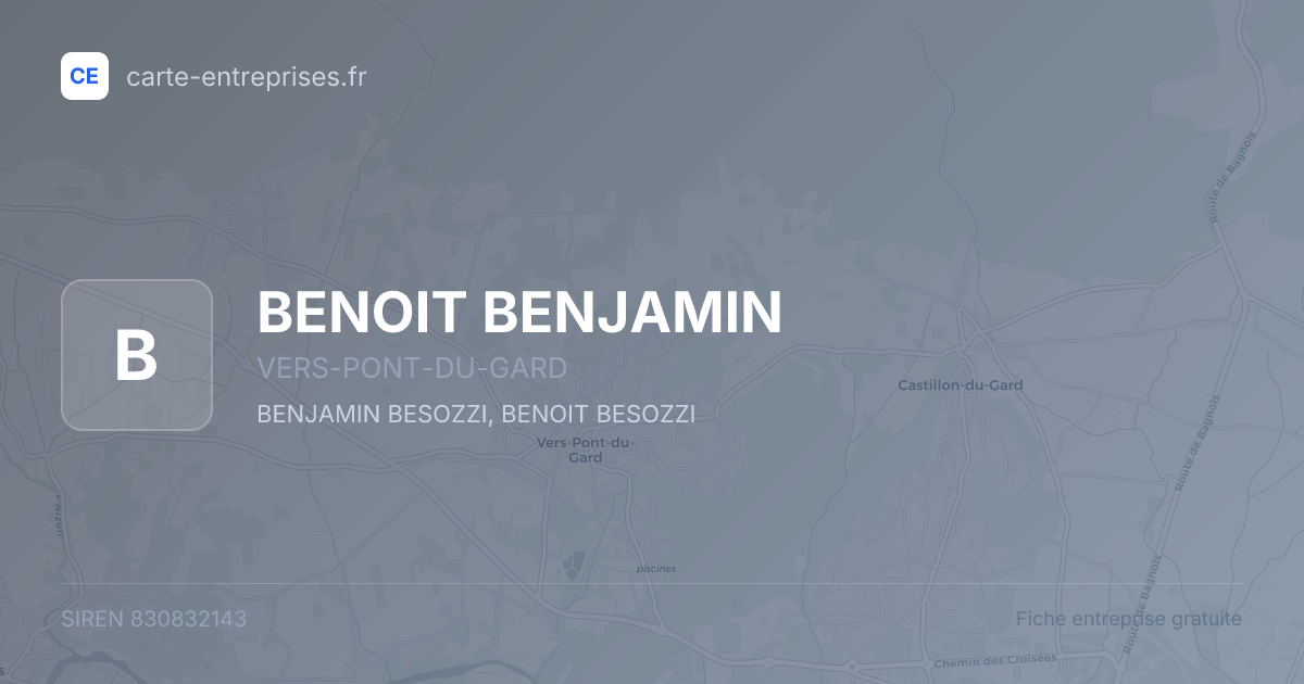 BENOIT BENJAMIN — 830832143 — fiche entreprise