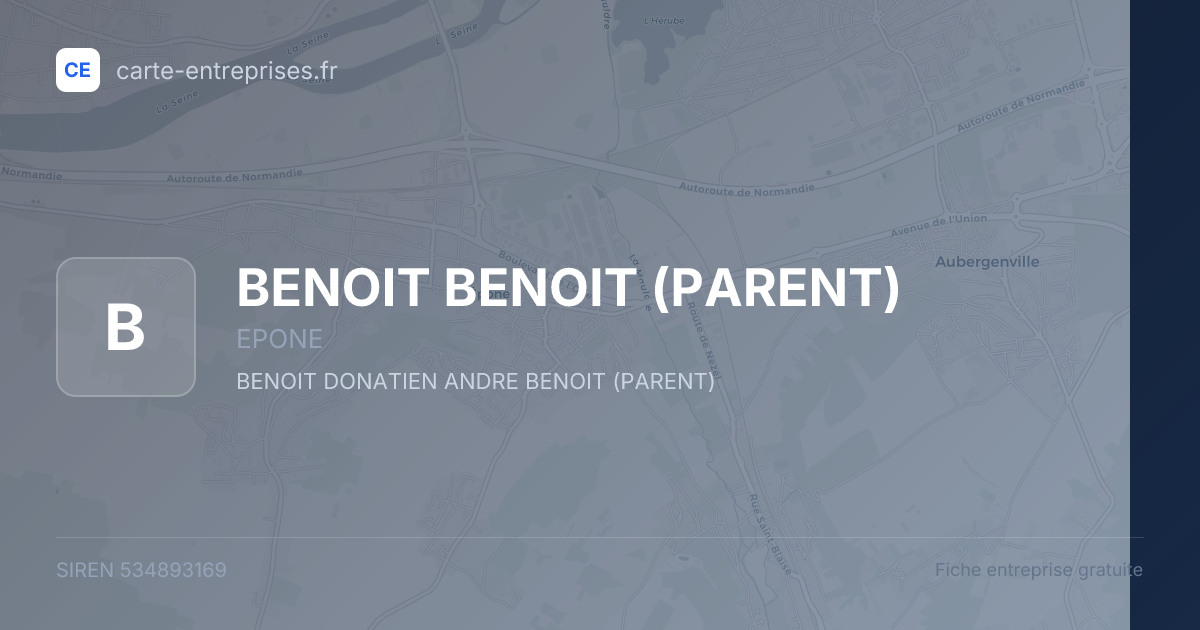 BENOIT BENOIT (PARENT) — 534893169 — fiche entreprise