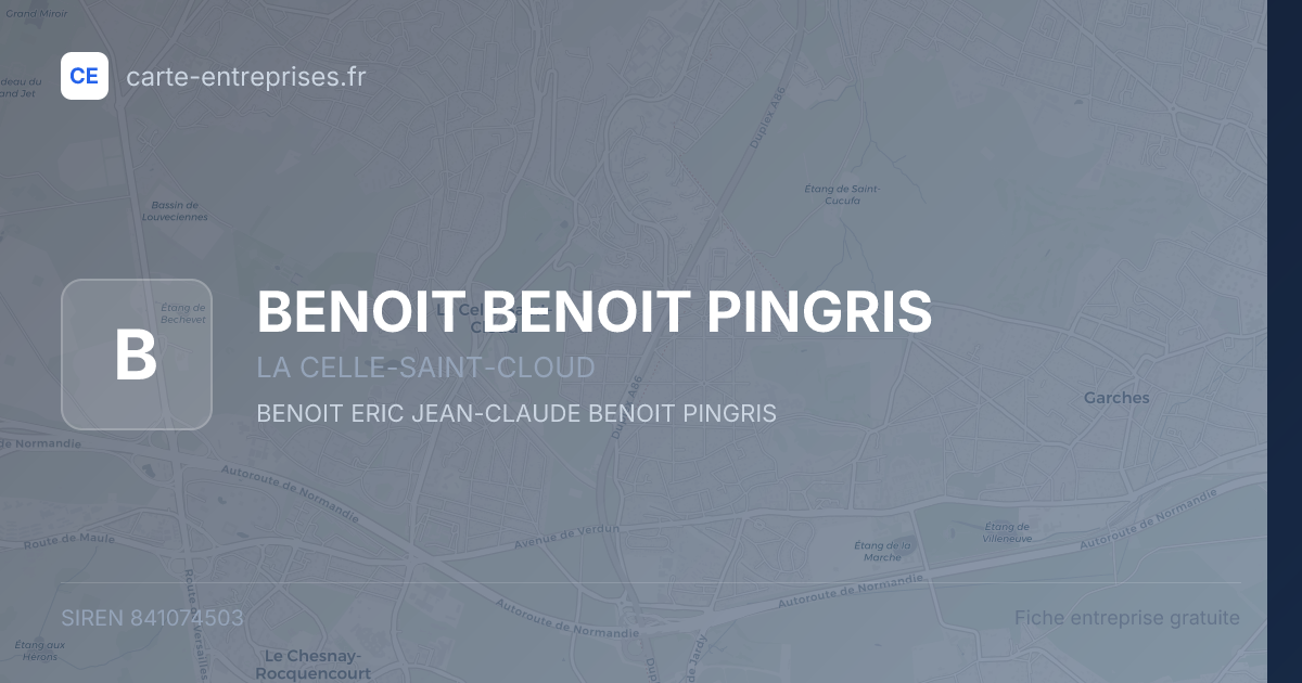 BENOIT BENOIT PINGRIS — 841074503 — fiche entreprise