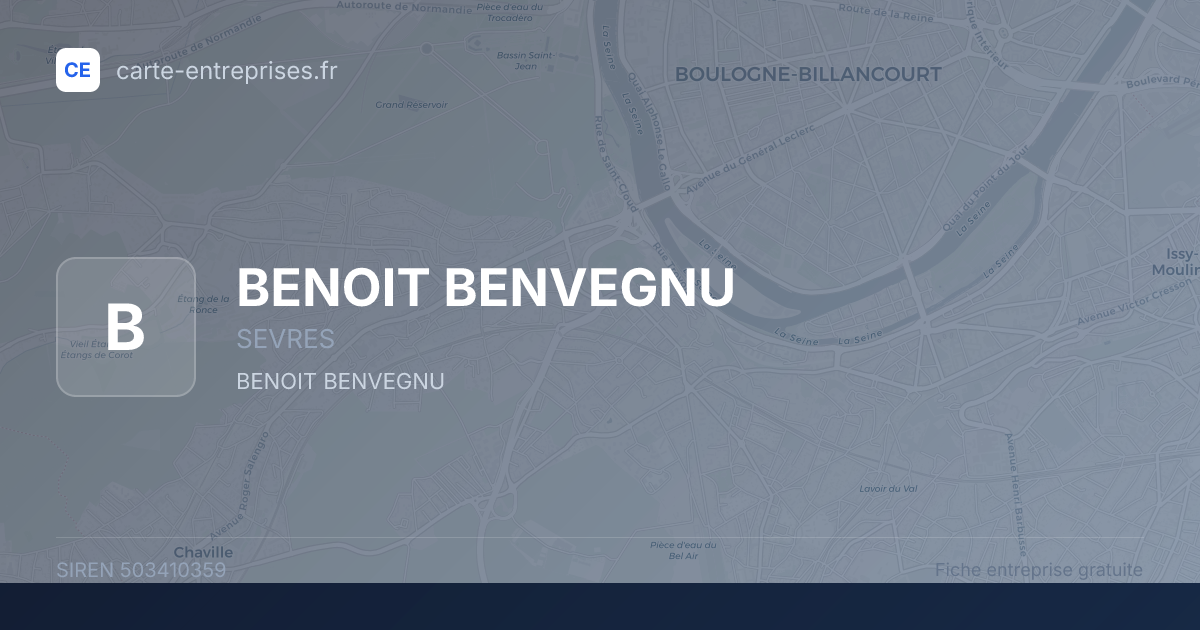 BENOIT BENVEGNU — 503410359 — fiche entreprise