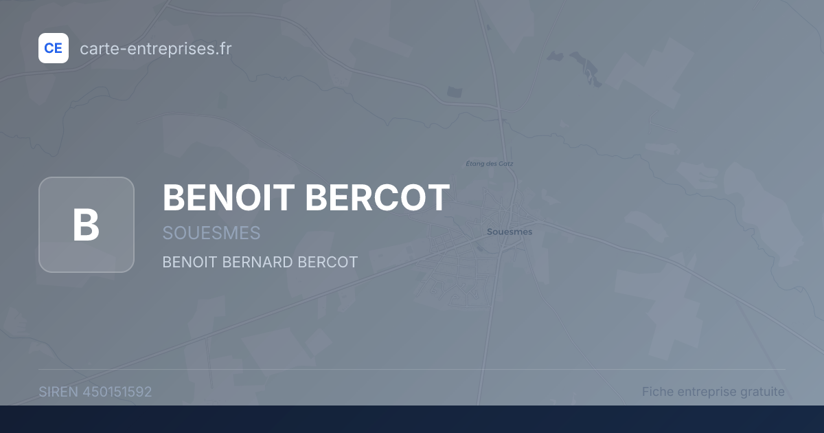 BENOIT BERCOT — 450151592 — fiche entreprise