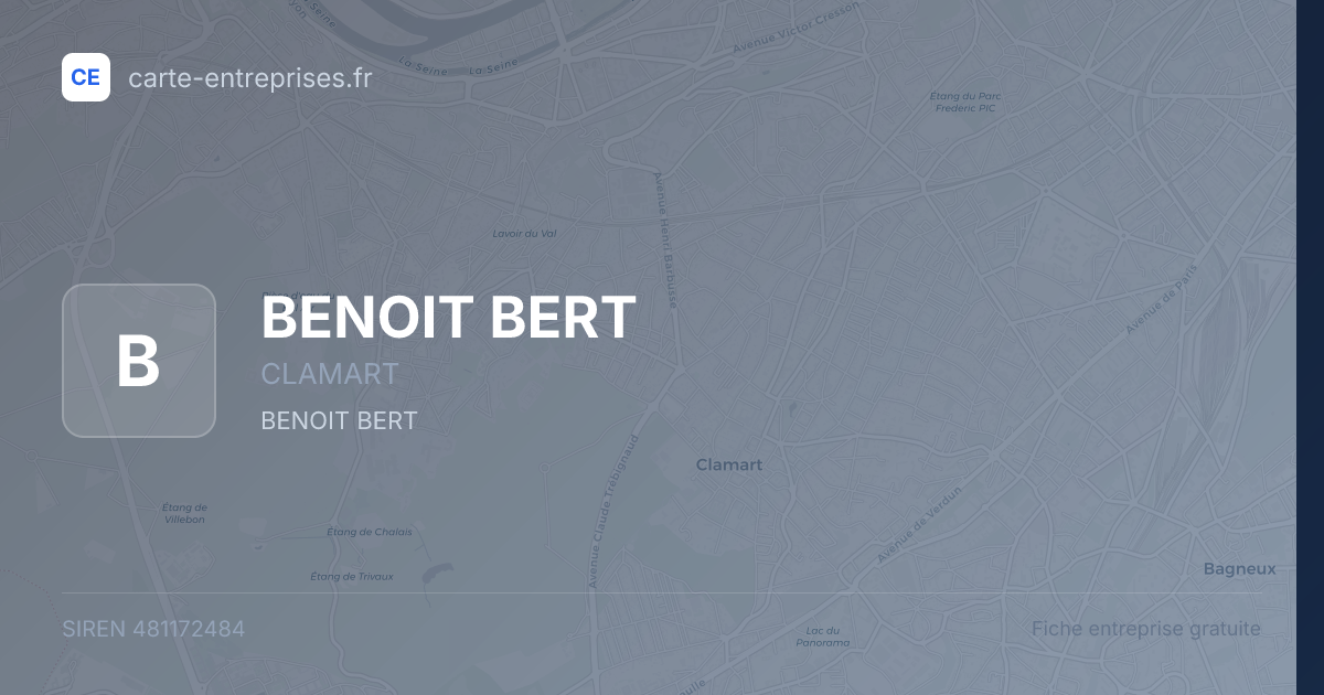 BENOIT BERT — 481172484 — fiche entreprise