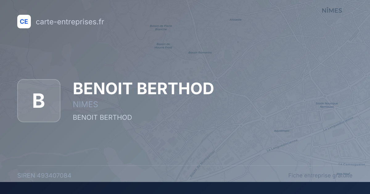 BENOIT BERTHOD — 493407084 — fiche entreprise