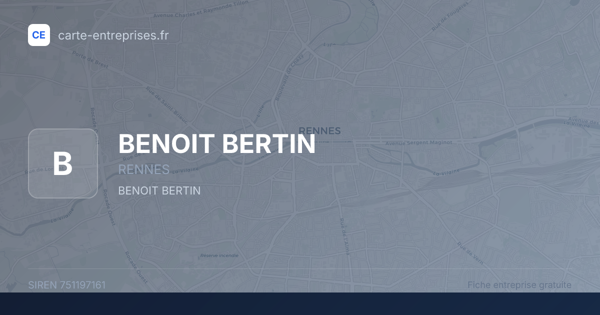 BENOIT BERTIN — 751197161 — fiche entreprise
