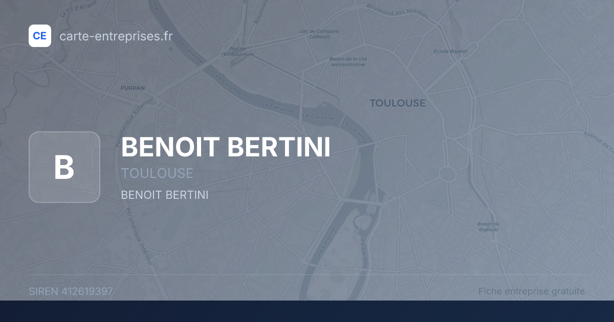 BENOIT BERTINI — 412619397 — fiche entreprise