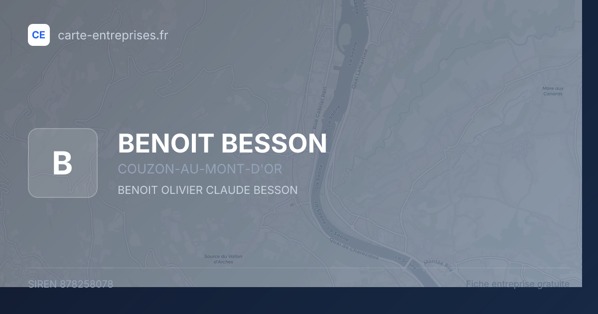 BENOIT BESSON — 878258078 — fiche entreprise